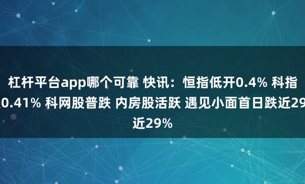 杠杆平台app哪个可靠 快讯:恒指低开0.4% 科指跌0.41% 科网股普跌 内房股活跃 遇见小面首日跌近29%